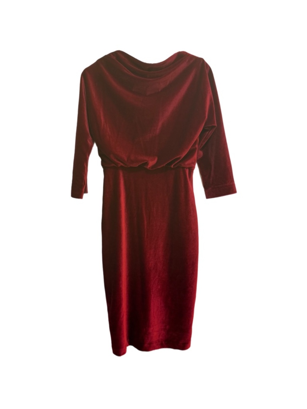 Belle Badgley Mischka Wallis Womens Red Cowl-Neck Velvet Dress Size 4 Whimsigoth